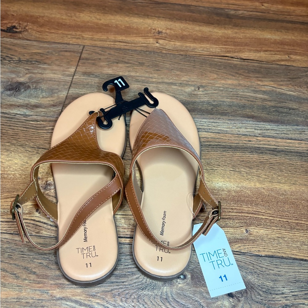 Time and Tru Tan Women's Sandals